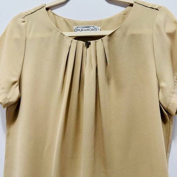 NWOT _ CALYPSO Women's Pleat-detailed with One Golden Botton at the Front Top - Picture 2 of 5